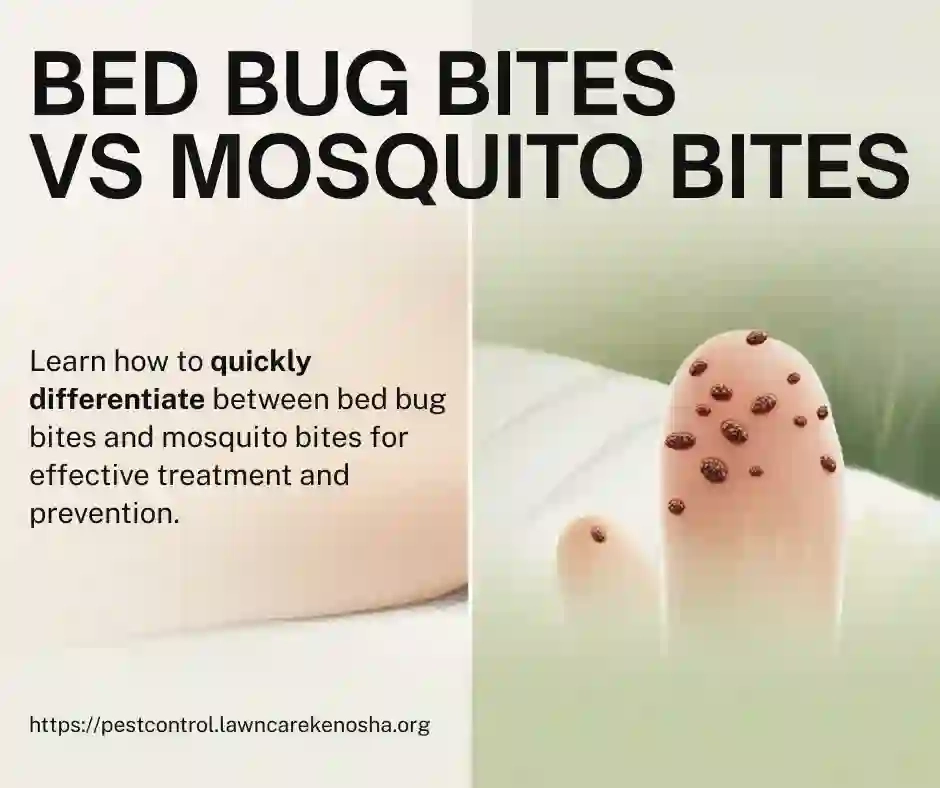 Mosquito bites on skin — raised wheals with immediate itch reaction, random placement unlike bed bug bite clusters